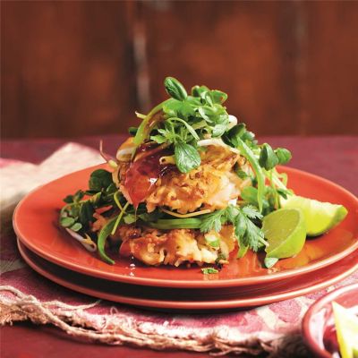 Prawn, Noodle Cakes & Asian Salad