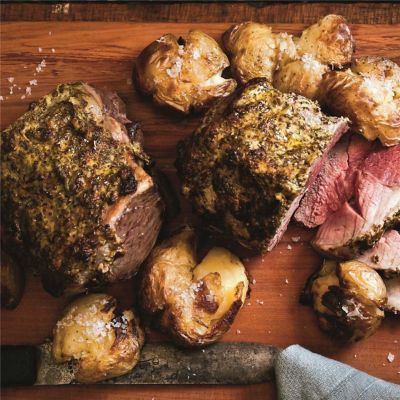 Crusted Lamb with Smashed Potatoes