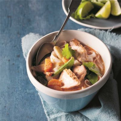 Red Curry Salmon Soup