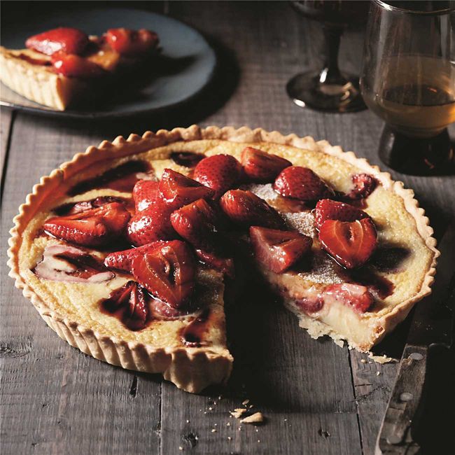 White Chocolate & Balsamic Strawberry Tart