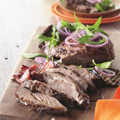 Barbecued Lamb Shoulder, Eggplant & Capsicum