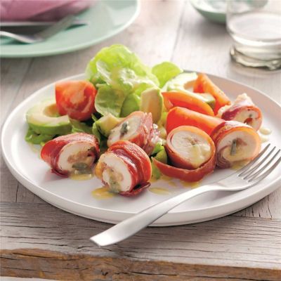 Chicken, Prosciutto & Blue-Cheese Rolls