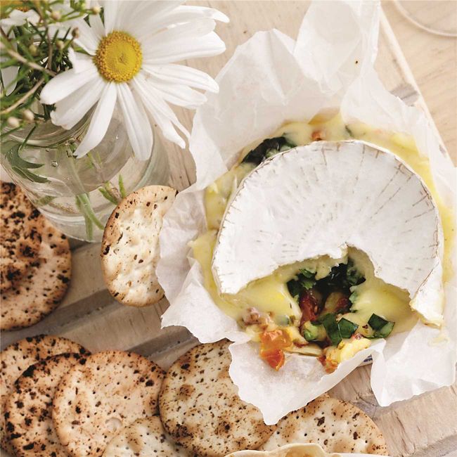 Tomato & Basil Baked Camembert
