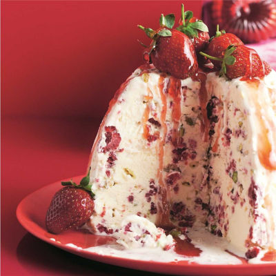 Raspberry & Pistachio Ice-Cream Pudding