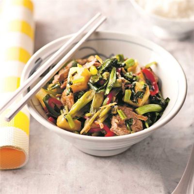 Pork, Pineapple & Coconut Stir-Fry