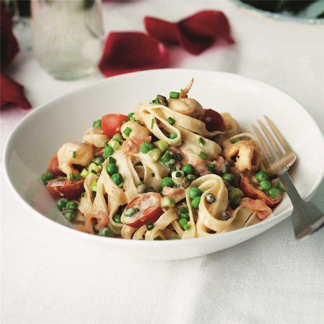 Smoked Salmon Fettuccine