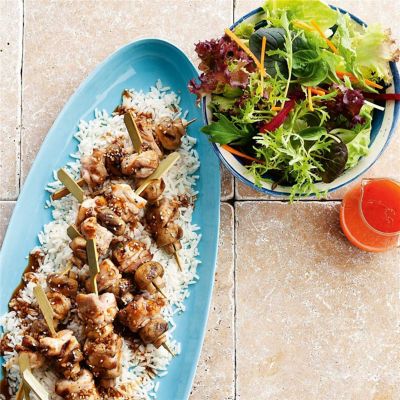 Sesame Chicken & Mushroom Skewers
