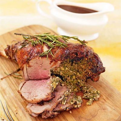 Stuffed Leg of Lamb with Rosemary & Pine Nuts
