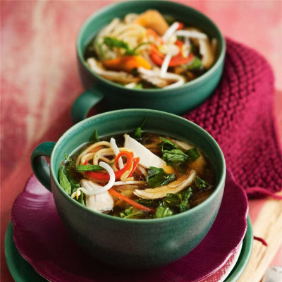 Asian-Style Chicken, Veg & Noodle Soup