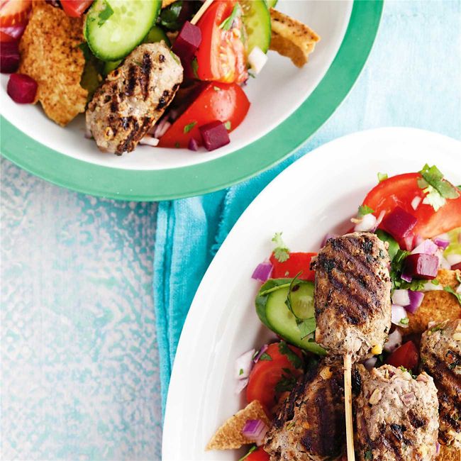 Beef Kibbeh with Fattoush & Beetroot