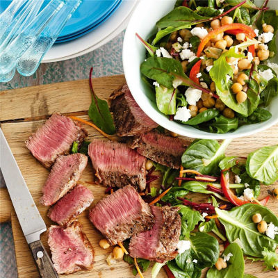 Grilled Lamb & Chickpea Salad