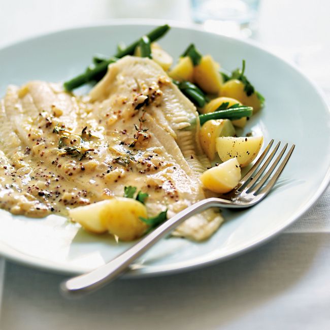 Pan-fried Fish & Mustard Sauce