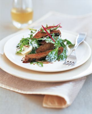 Peppered Beef With Salad Leaves