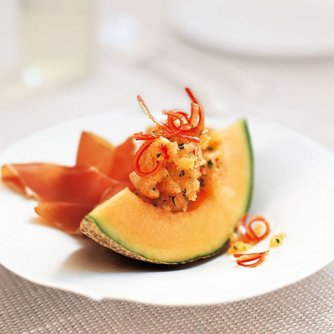 Chilli & Melon Sorbet With Ham