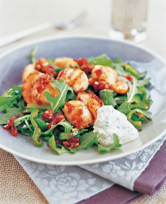 Scallops With Coriander Yogurt