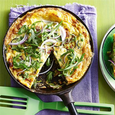 Zucchini, Pea & Cheese Frittata