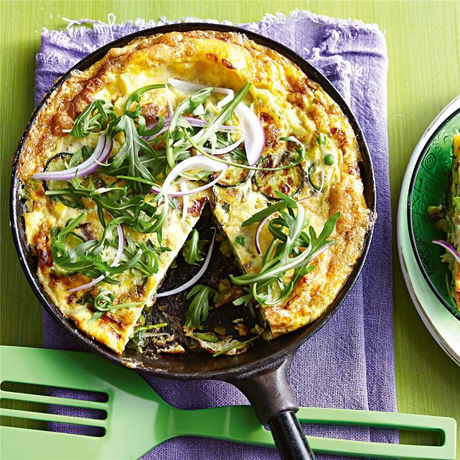 Zucchini, Pea & Cheese Frittata