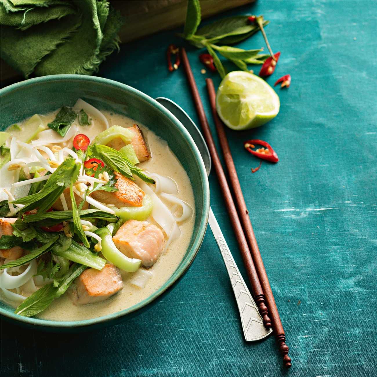 Quick & Light Salmon Laksa