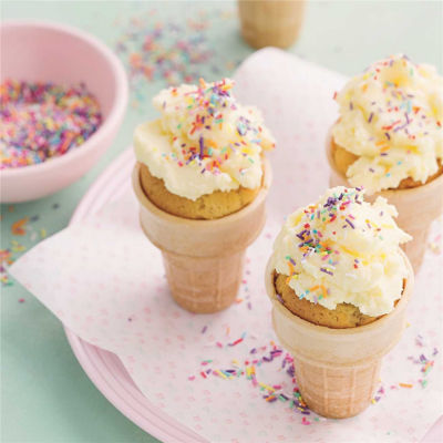 Cupcake Cones with Mascarpone Frosting