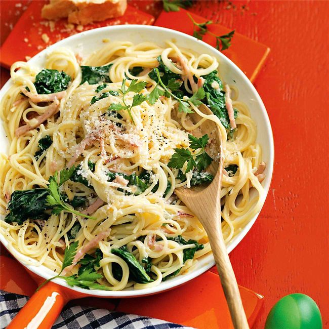 Kale Pasta Carbonara
