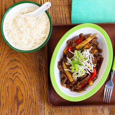 Beef & Black Bean Stir-Fry With Baby Corn