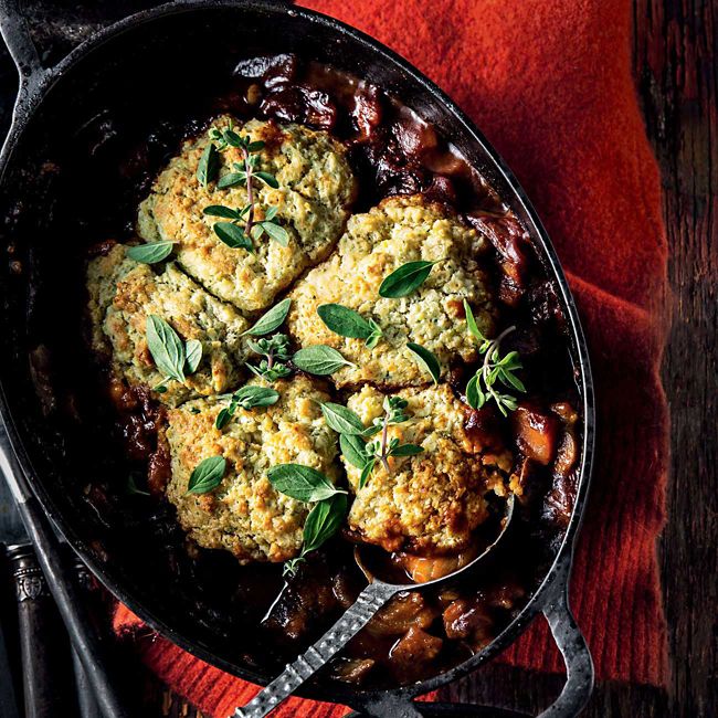 Beef in Red Wine with Parmesan Dumplings