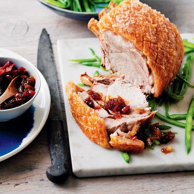 Pork Rack With Capsicum And Apple Chutney