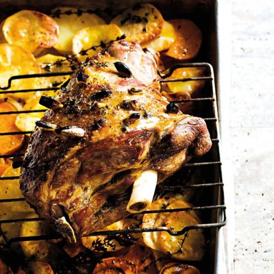 Roast Lamb With Scalloped Potato And Onion