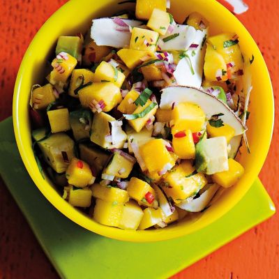 Avocado, Mango & Fresh Coconut Salsa