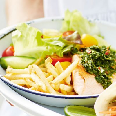 Crispy Salmon With Chimichurri