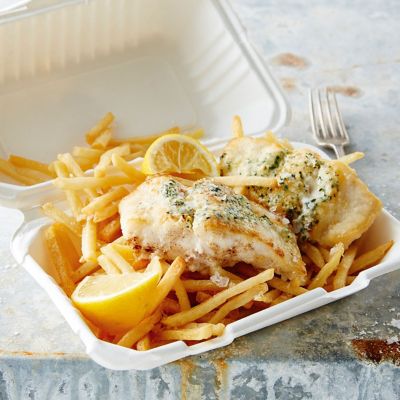 Herb & Garlic Fish With Chips