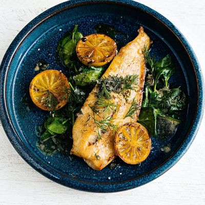 Snapper With Dill Burnt Butter & Baby Spinach