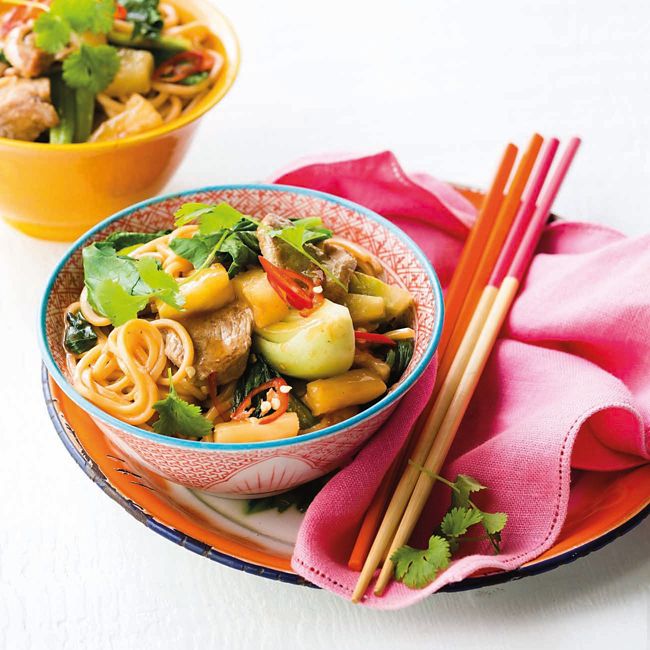 Sweet & Sour Pork & Pineapple With Noodles