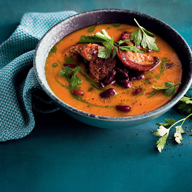 Bean Soup With Chorizo & Tomato