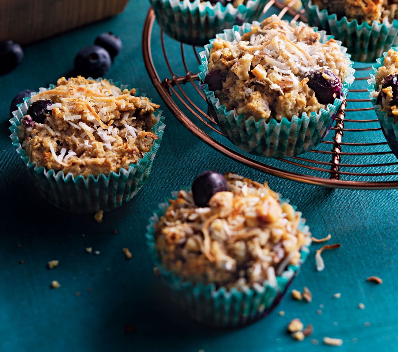 Coconut, banana & blueberry muffin