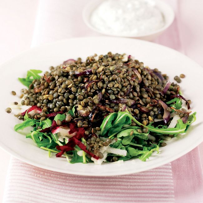 Cumin Lentils With Yoghurt Dressing