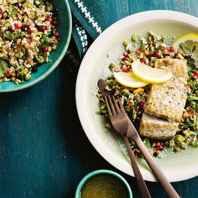 Bbq Barramundi With Mixed Grain Salad