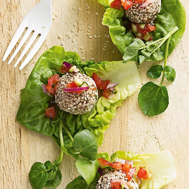 Herb & Mushroom Balls With Salsa