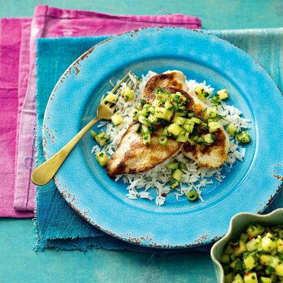 Thai Chicken With Pineapple & Cucumber Salsa