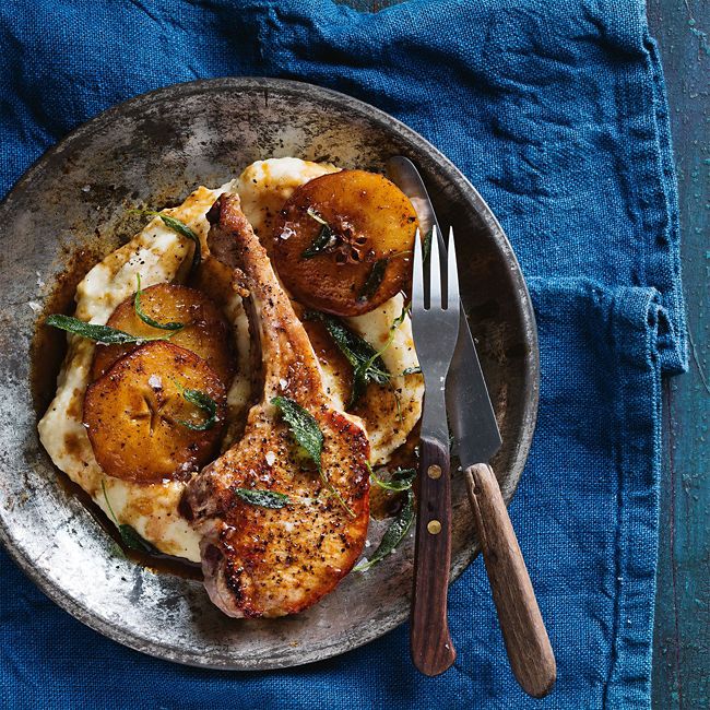 Pork with apple and parsnip mash