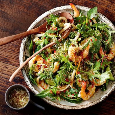 Thai Seafood Salad With Lime Crumbs