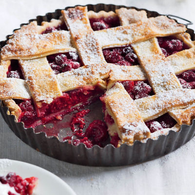 Raspberry Lattice Pie