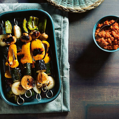 Barbecued Vegetables With Romesco Sauce