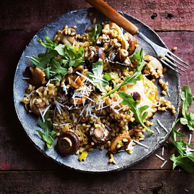 Barley Risotto With Mushroom & Rocket