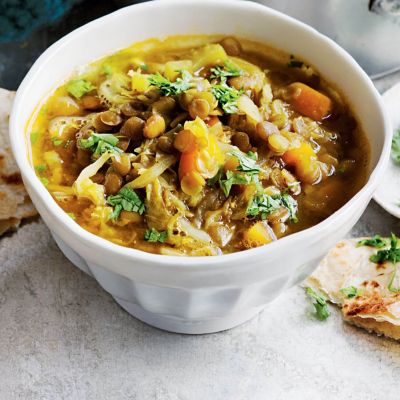 Curried Cabbage & Lentil Soup