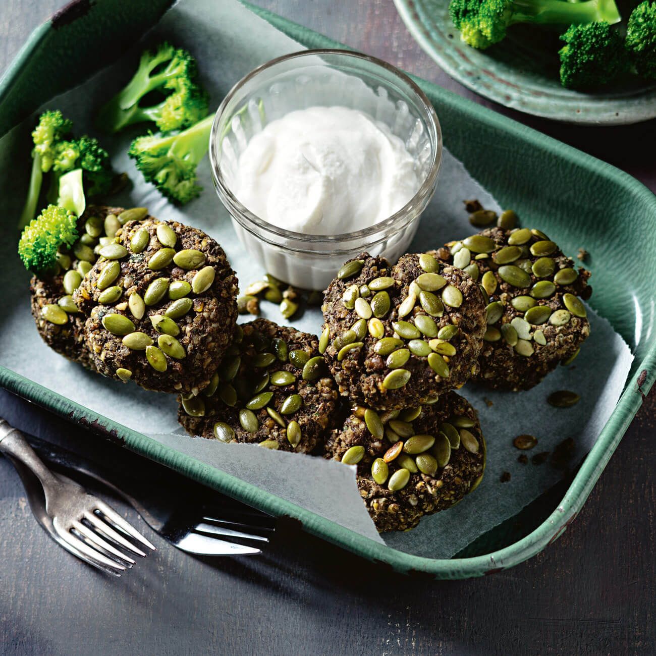 Lentil and pepita patties