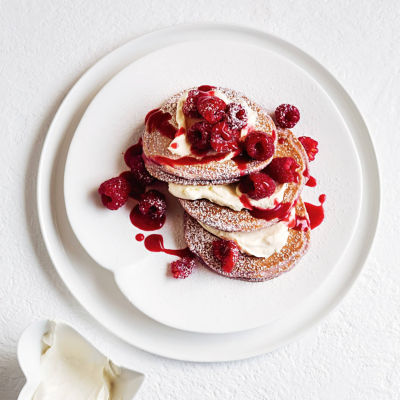 Pink Pancakes With Berry Sauce