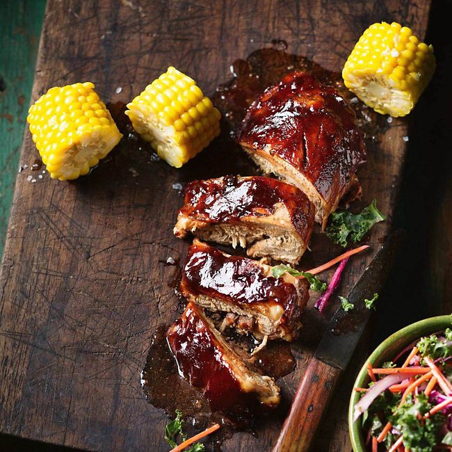 Pork With Rum Sauce & Kale Coleslaw