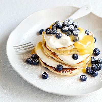 Ricotta, Lemon & Blueberry Pancakes