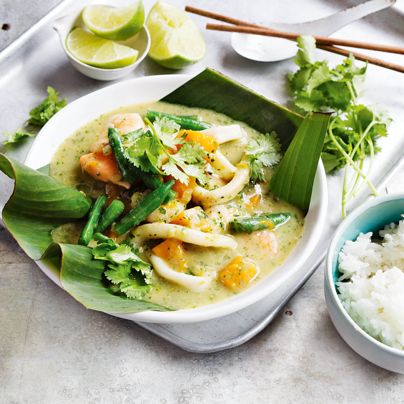 Green thai seafood curry online